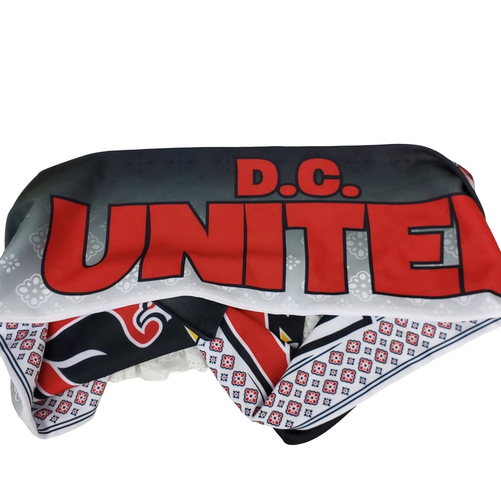 DC United Adidas MLS Knit Scarf Sublimation Print Art Black White Red New